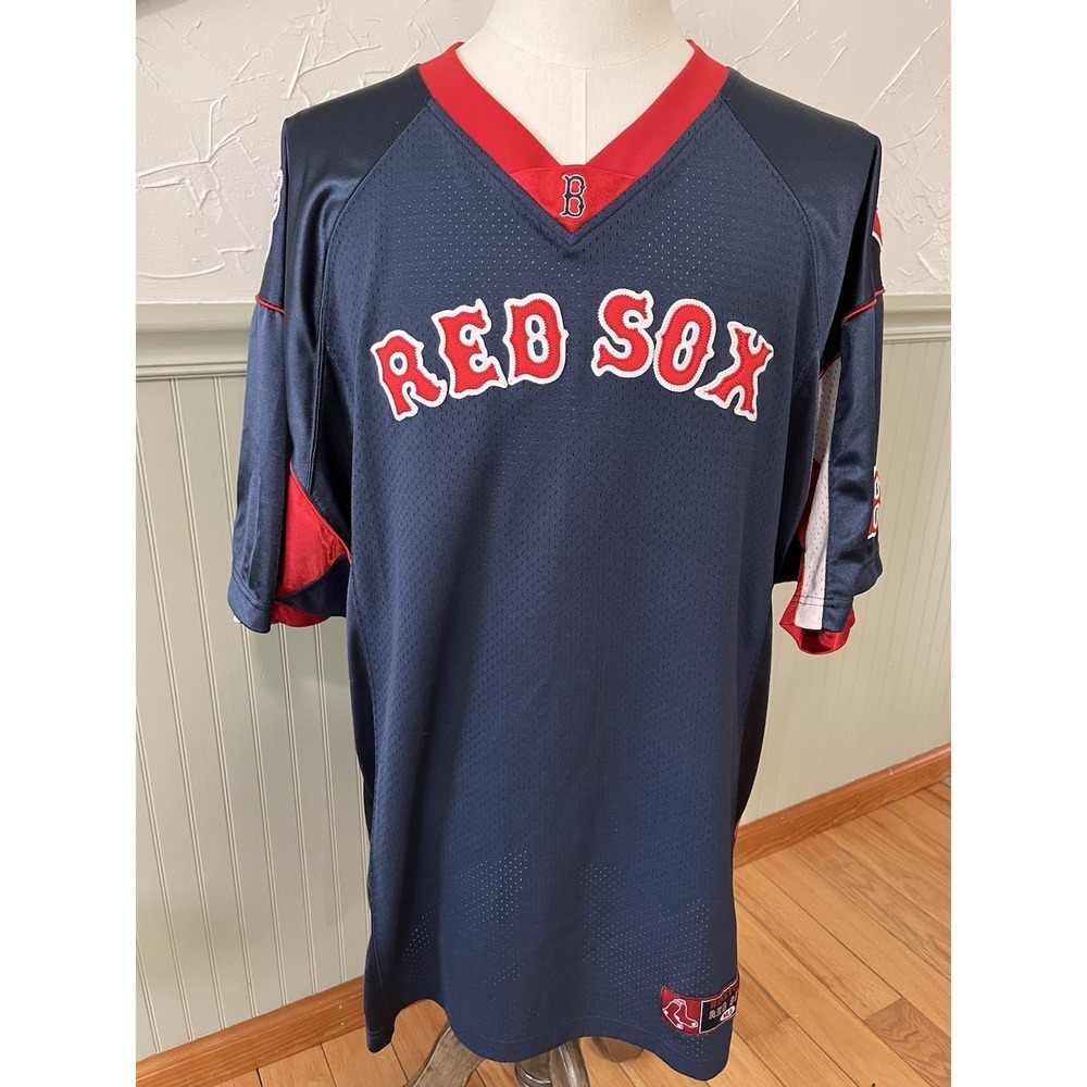 Vintage Lee‎ Sport Boston Red Sox Navy Blue Red Jersey Men's Size Large
